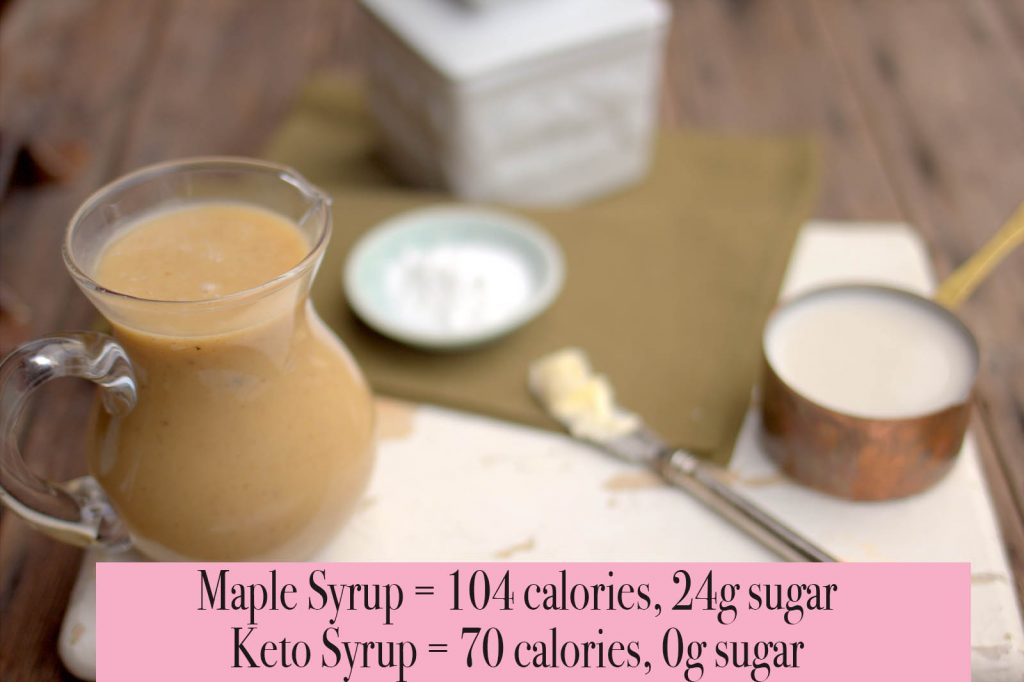 Bottle of homemade Keto Maple Syrup